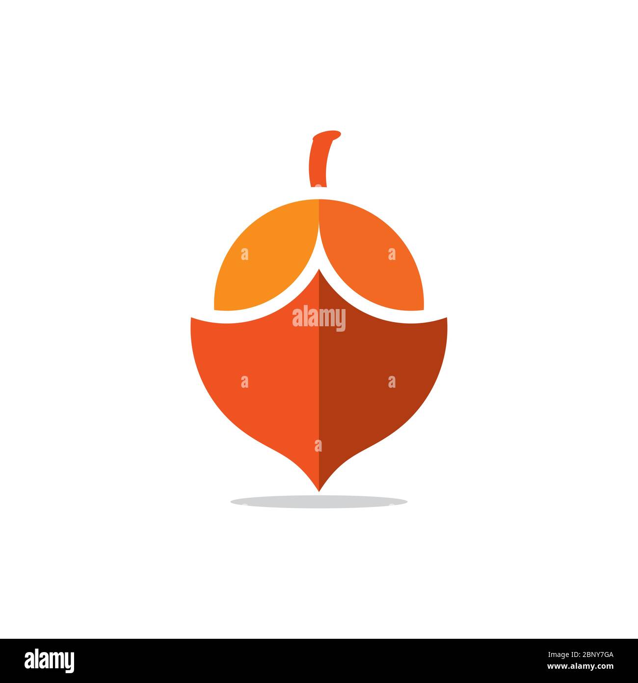 peanut geometric shadow design symbol logo vector Stock Vector