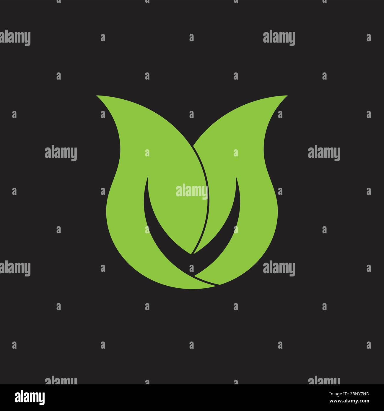 letter v linked leaf shape monogram geometric logo vector Stock Vector