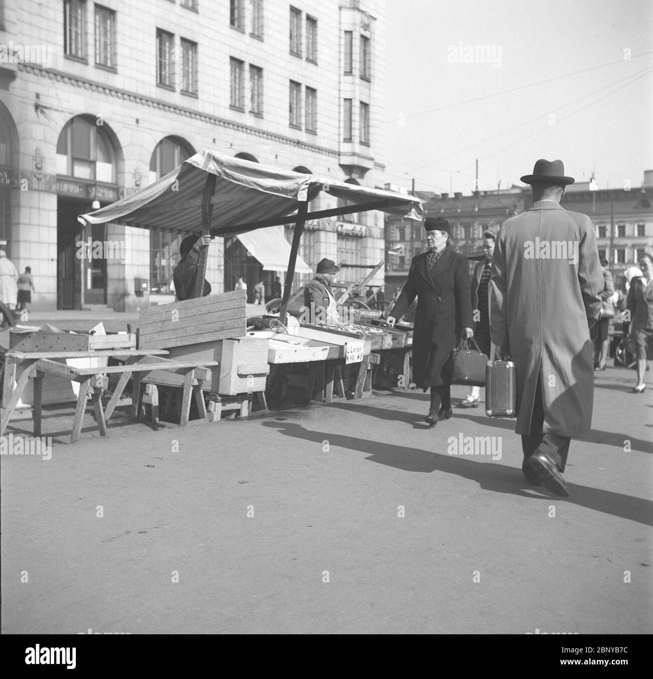Helsinki Marketplace 2.6.1947. Stock Photo