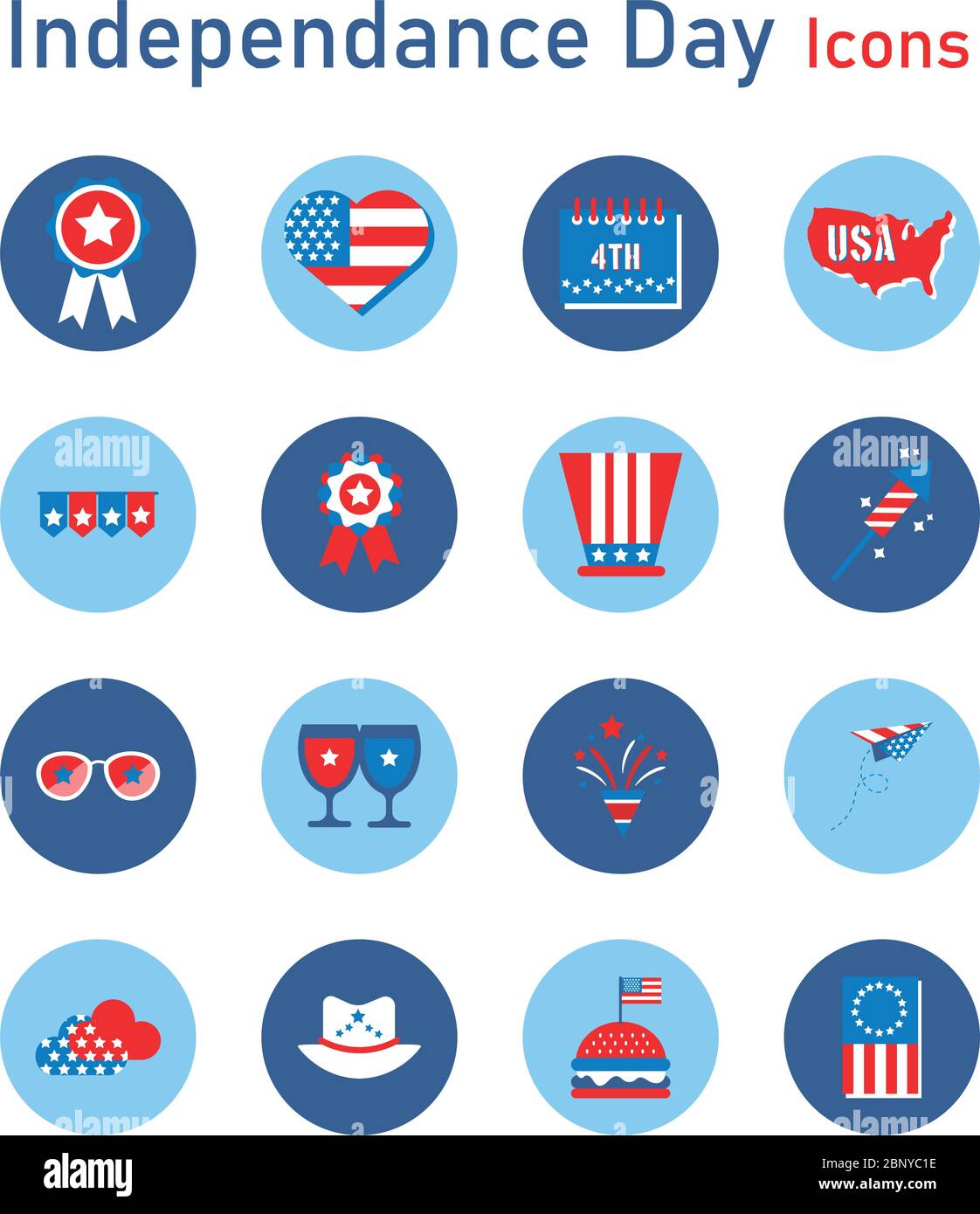bundle of independence day usa icons Stock Vector Image & Art - Alamy