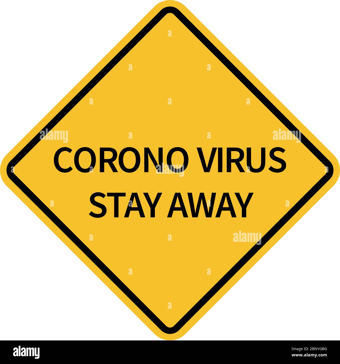 Corono virus stay away. Safety sign. Perfect for backgrounds, backdrop, banner, badge, sticker, sign, symbol, poster and wallpaper. Stock Vector