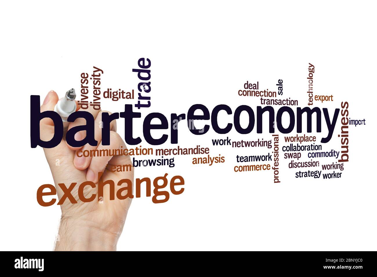 Barter economy word cloud concept on white background Stock Photo Alamy