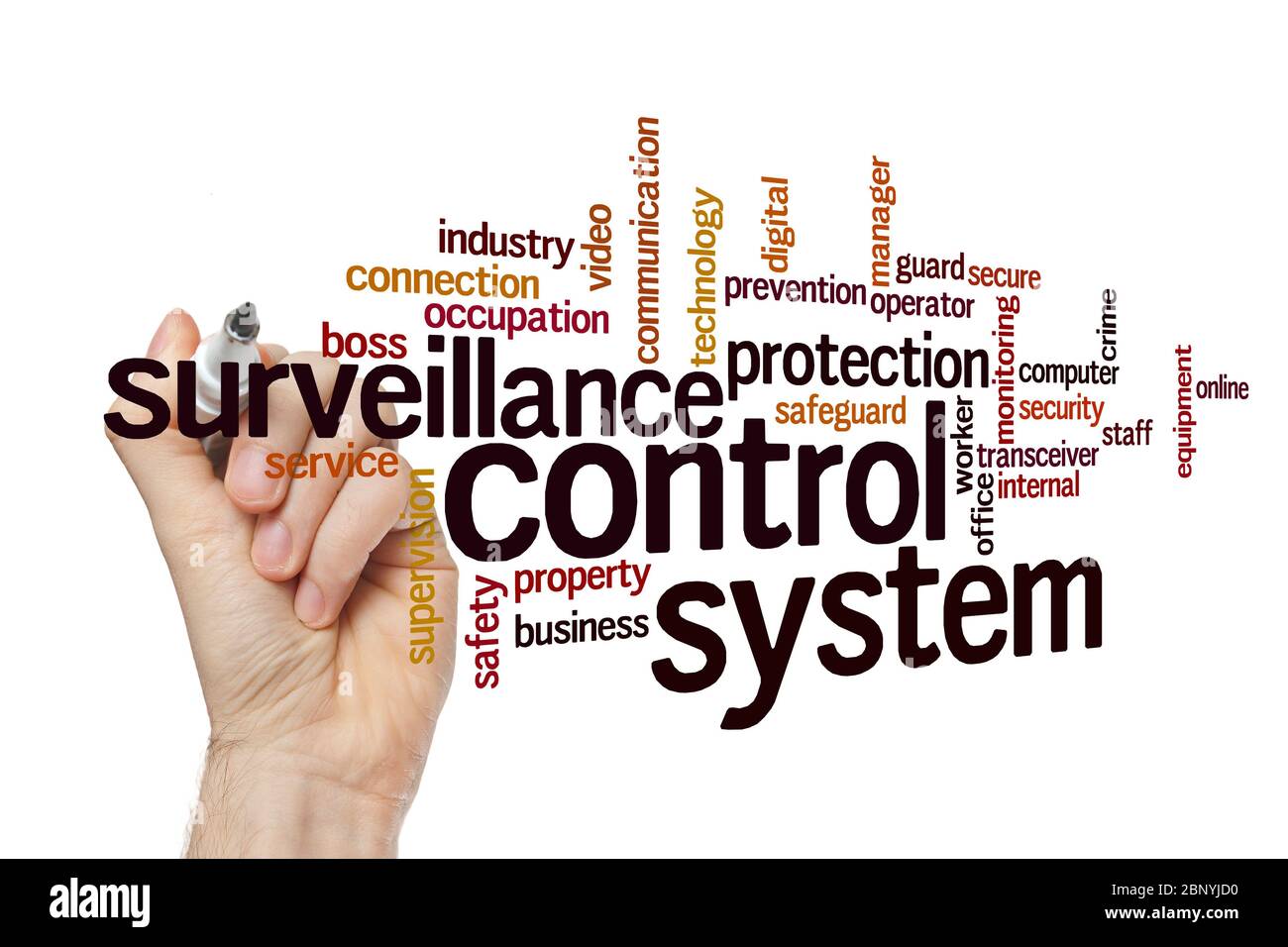 Control system word cloud concept on white background Stock Photo - Alamy