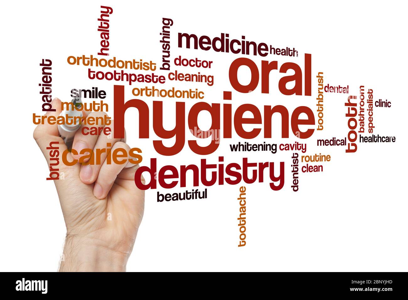 Oral hygiene word cloud concept on white background Stock Photo