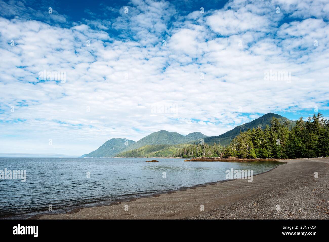 Gregory Beach, Rennell Sound, Haida Gwaii, British Columbia Stock Photo