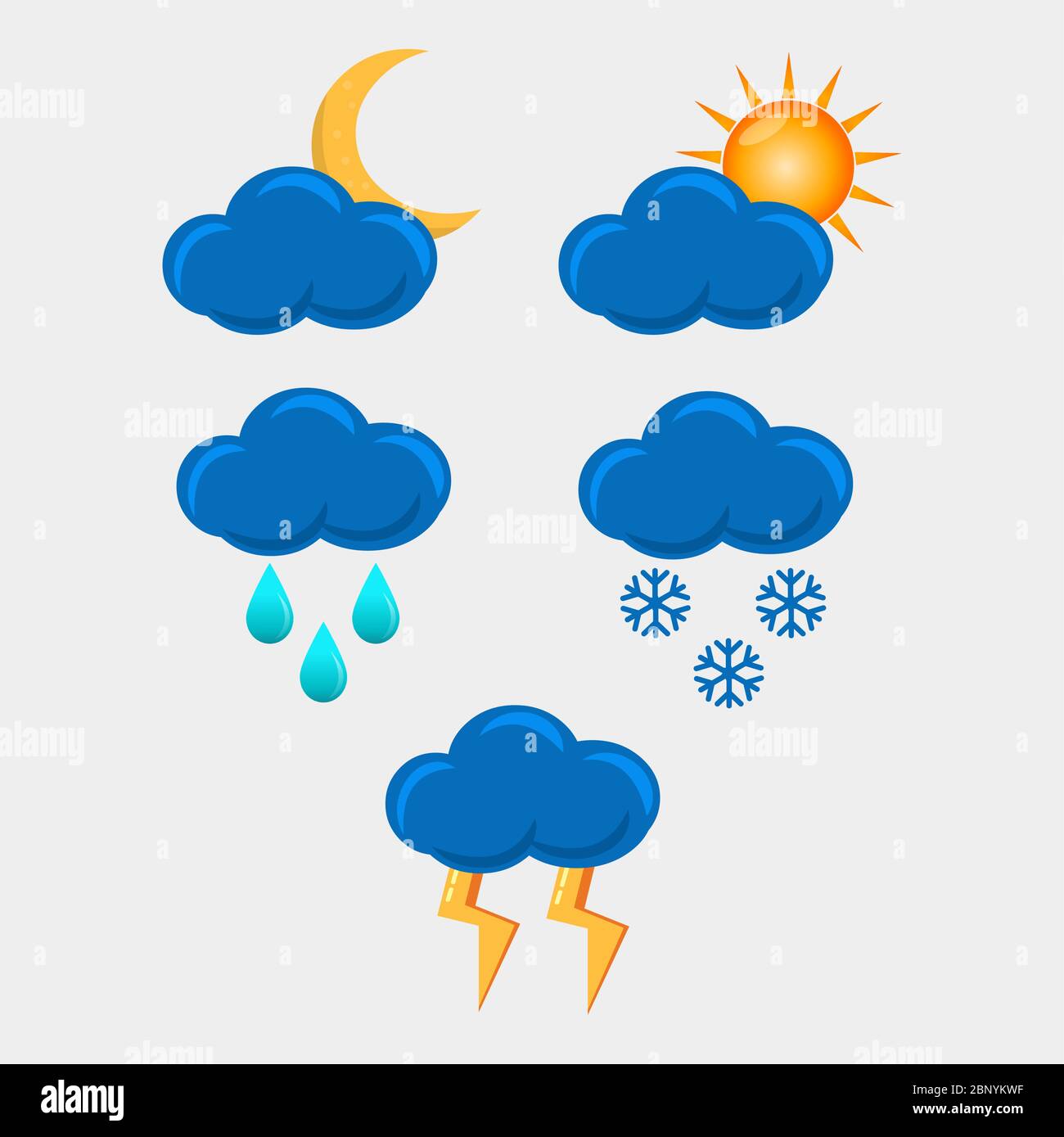 set of cloud vector icon illustration for time and weather concept ...