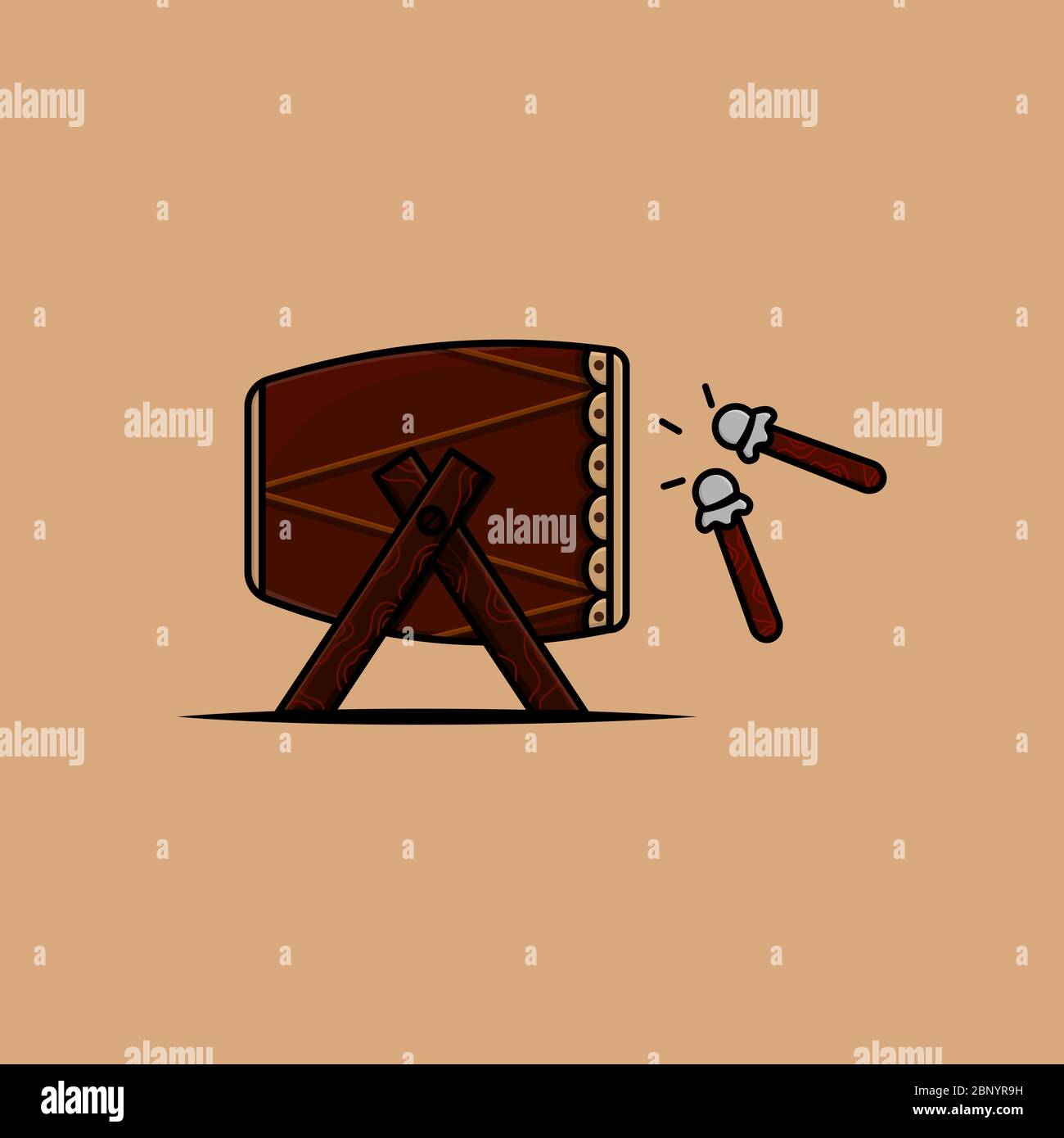 bedug vector graphic design illustration.drum for moslems in java for religious purposes Stock Vector