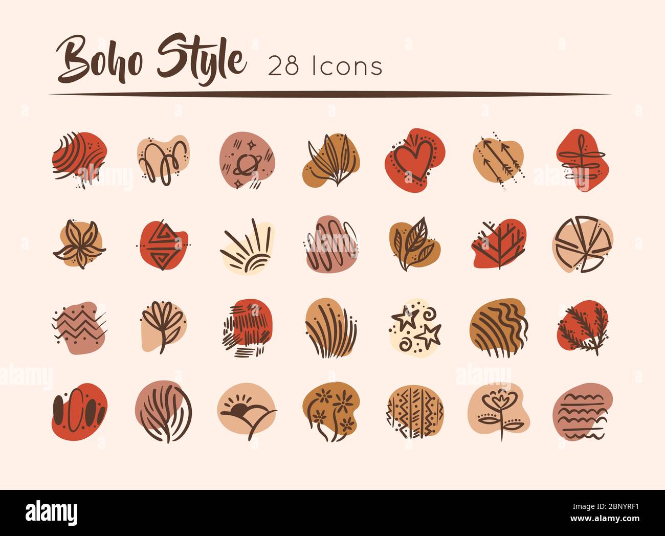 bundle of boho set icons Stock Vector Image & Art - Alamy