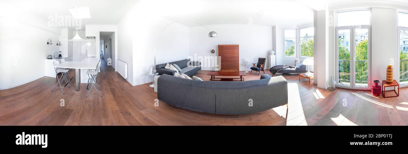 Picture of Modern loft interior big windows hi-res stock photography and images ...