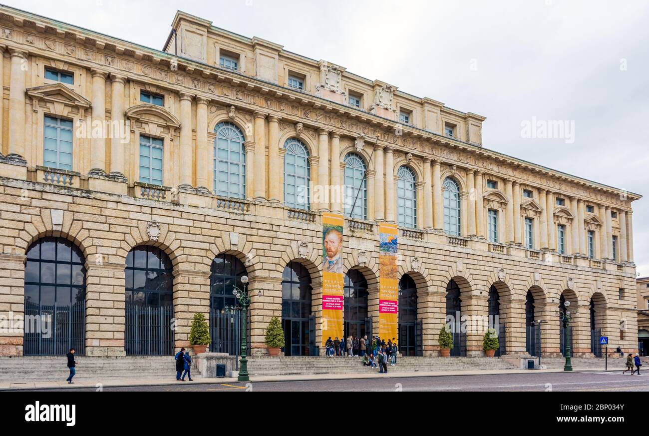 Palazzo della Gran Guardia during the exhibition of Vincent Van Gogh at Verona city, Verona, northern Italy, Europe - March 9, 2016 Stock Photo