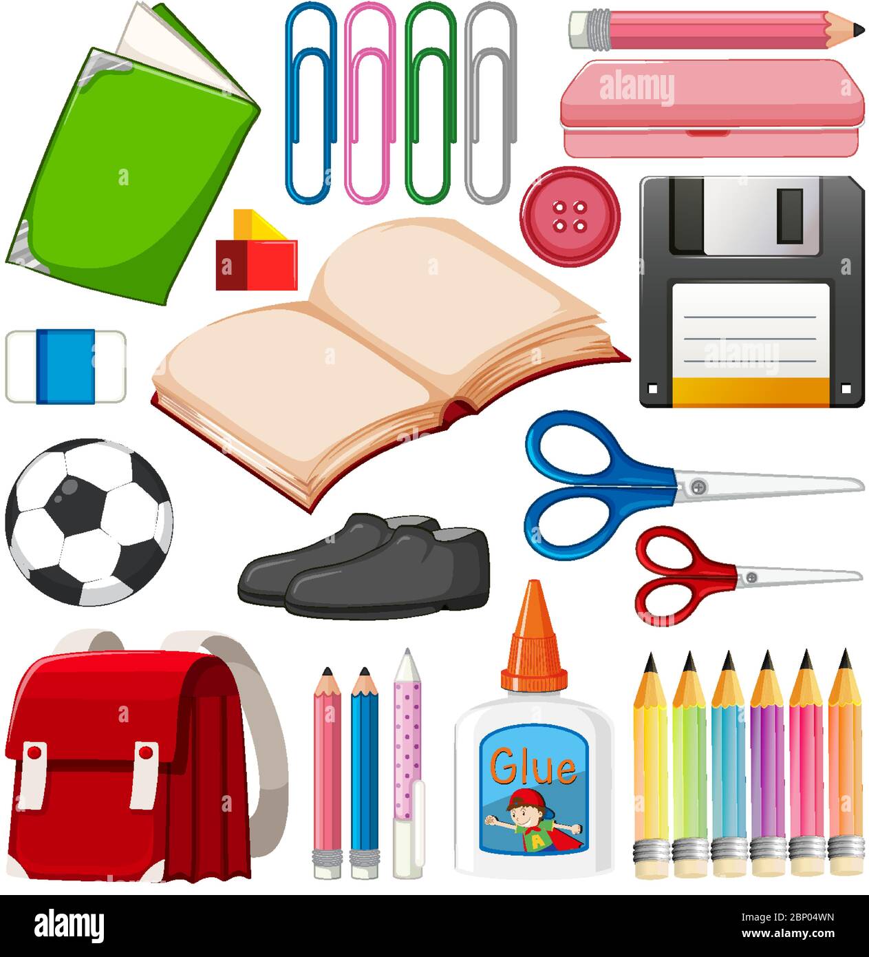 Set of stationary tools and school illustration Stock Vector Image & Art Alamy