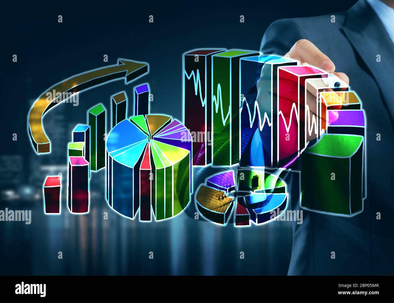 Presenting sales statistics Stock Photo