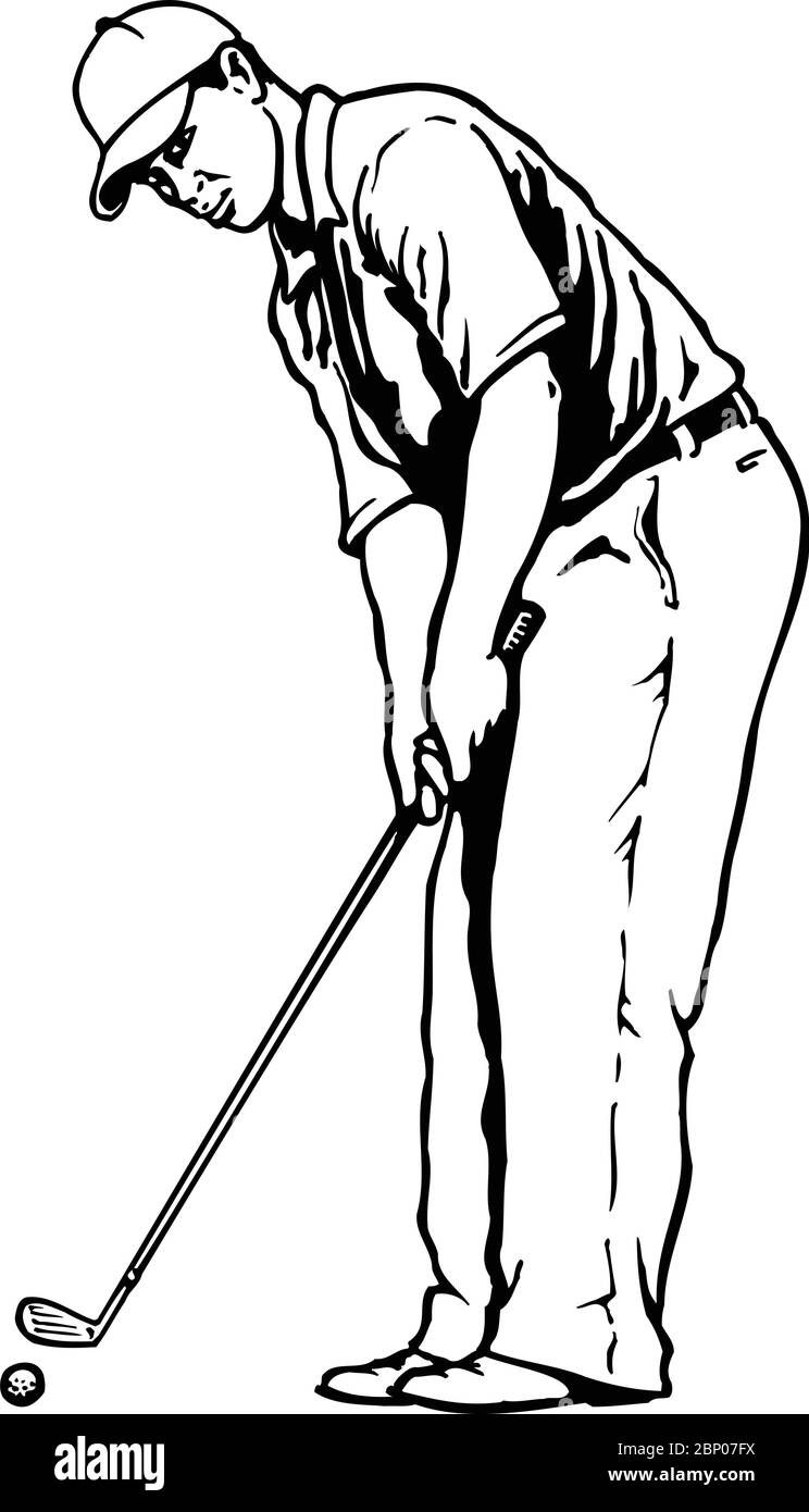 Golfer Vector Illustration Stock Vector