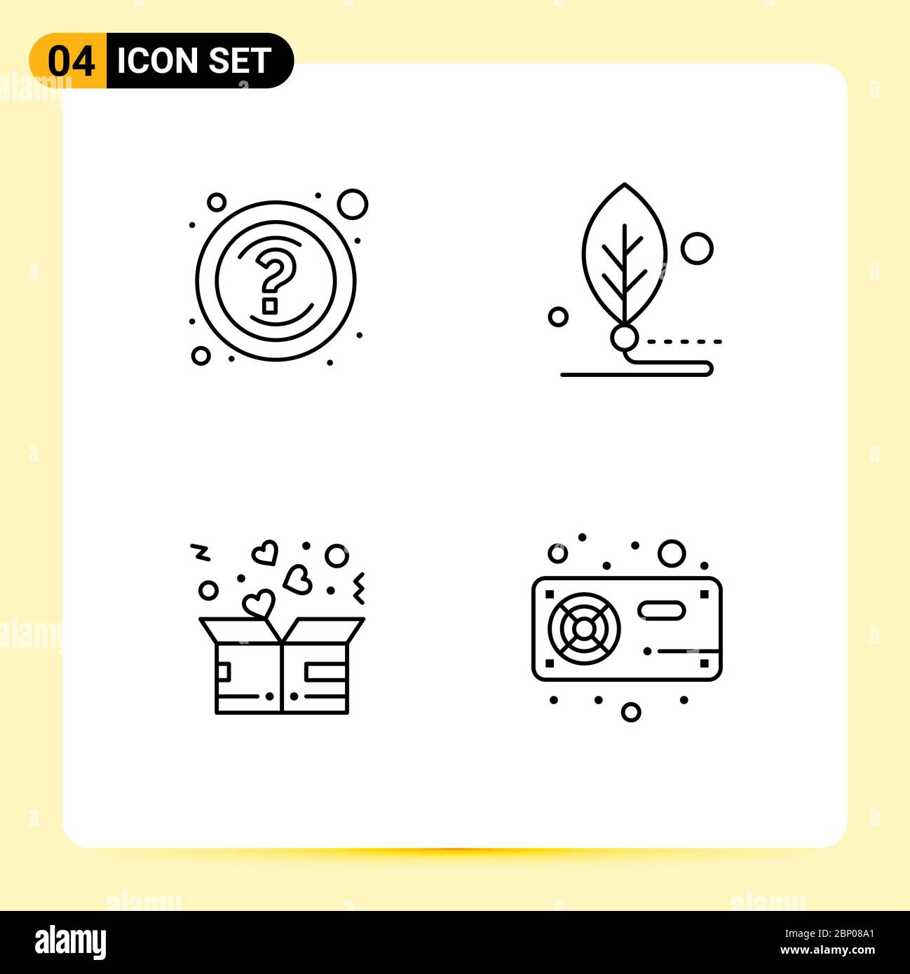 4 Creative Icons Modern Signs and Symbols of help, charity, support, digital, box Editable Vector Design Elements Stock Vector