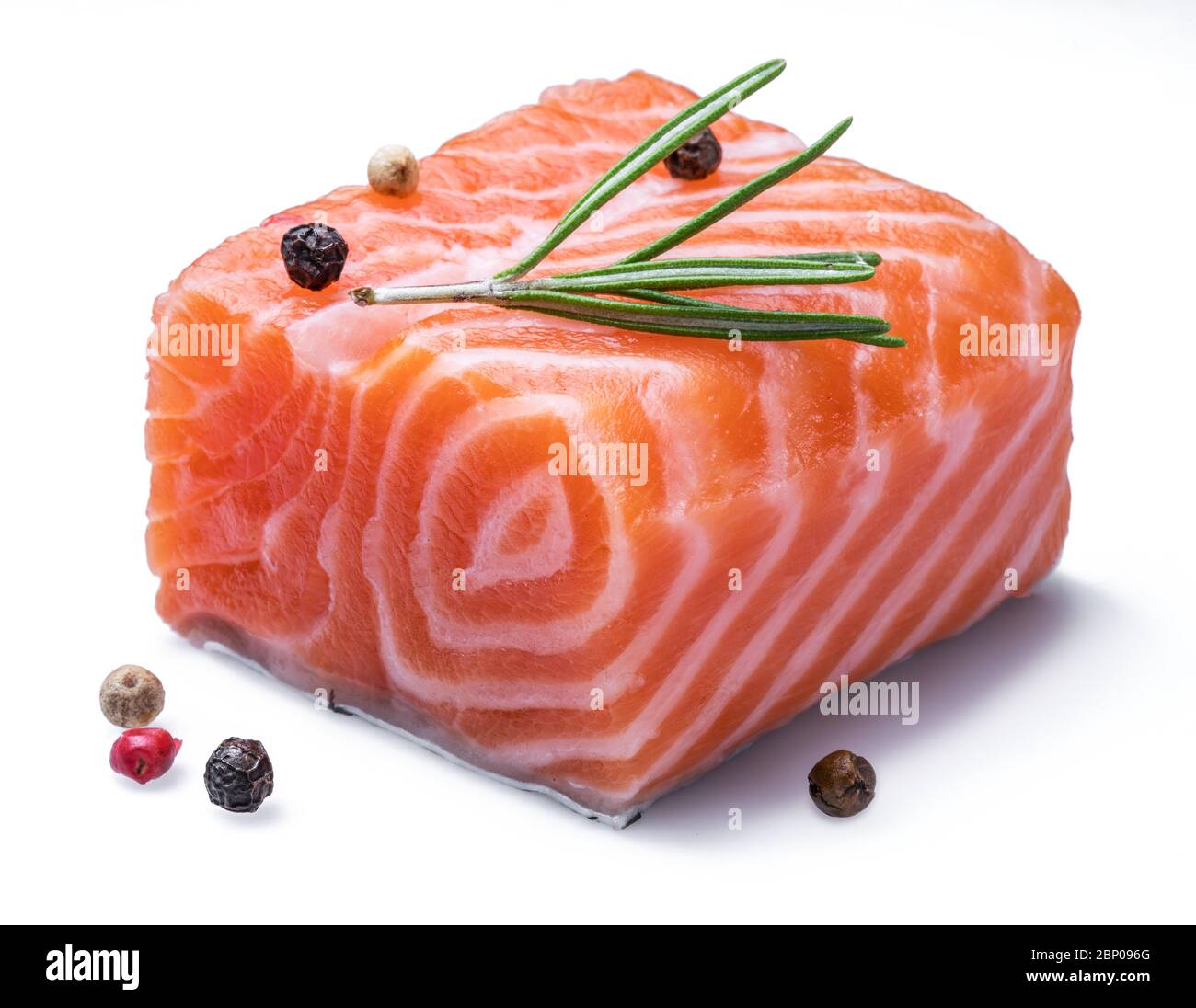Fresh raw salmon fillet isolated on white background Stock Photo - Alamy