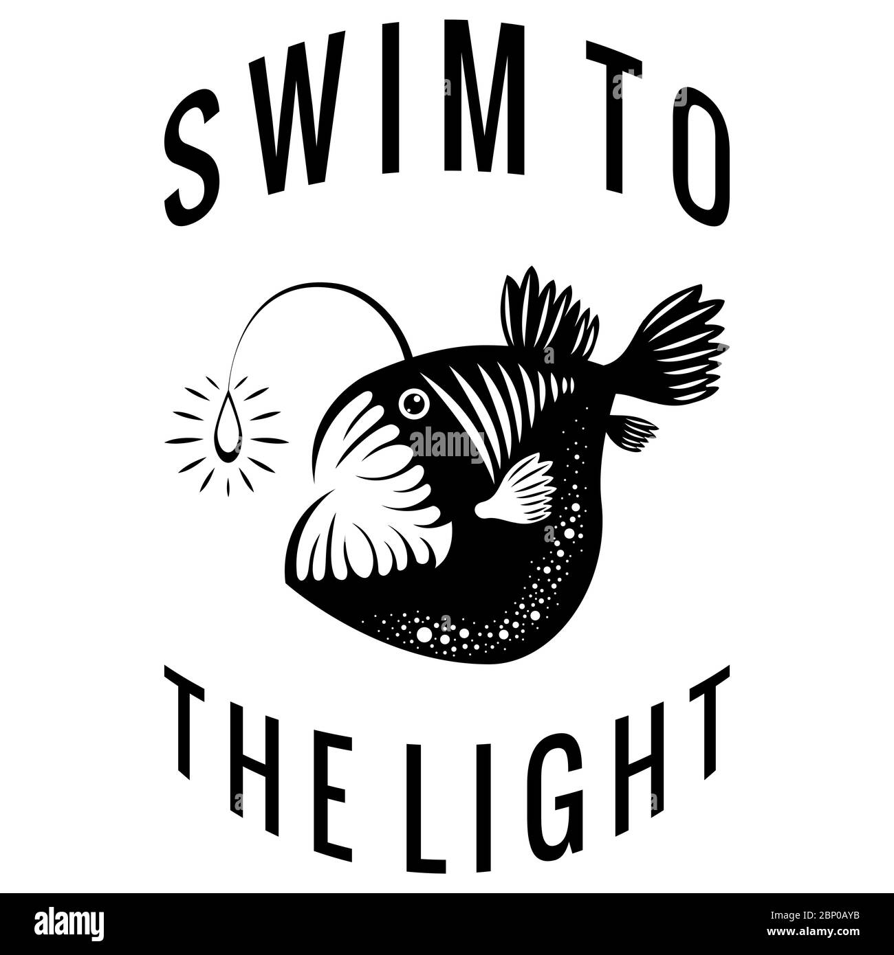 Angler Fish. Lophius piscatorius. Isolated on white. Underwater world