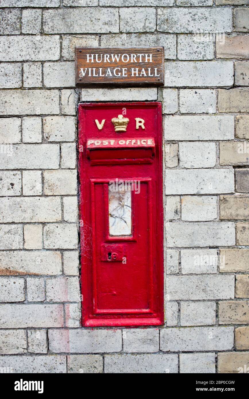 Disused Victorian Postbox, Hurworth on Tees, Borough of Darlington, England Stock Photo