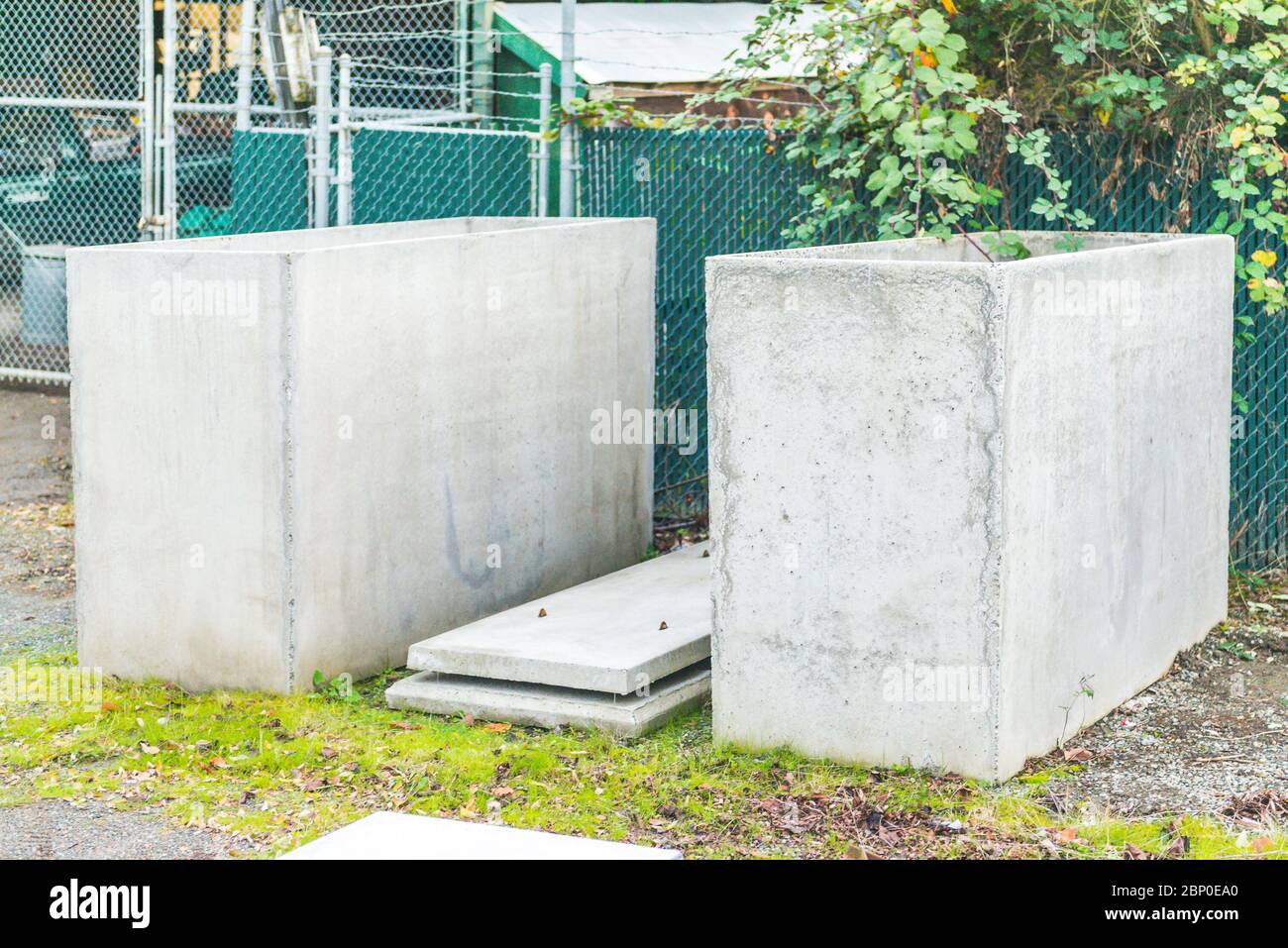 concrete coffin on the ground Stock Photo Alamy