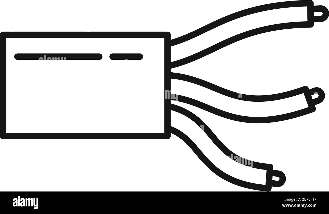 Electric wire cable icon. Outline electric wire cable vector icon for