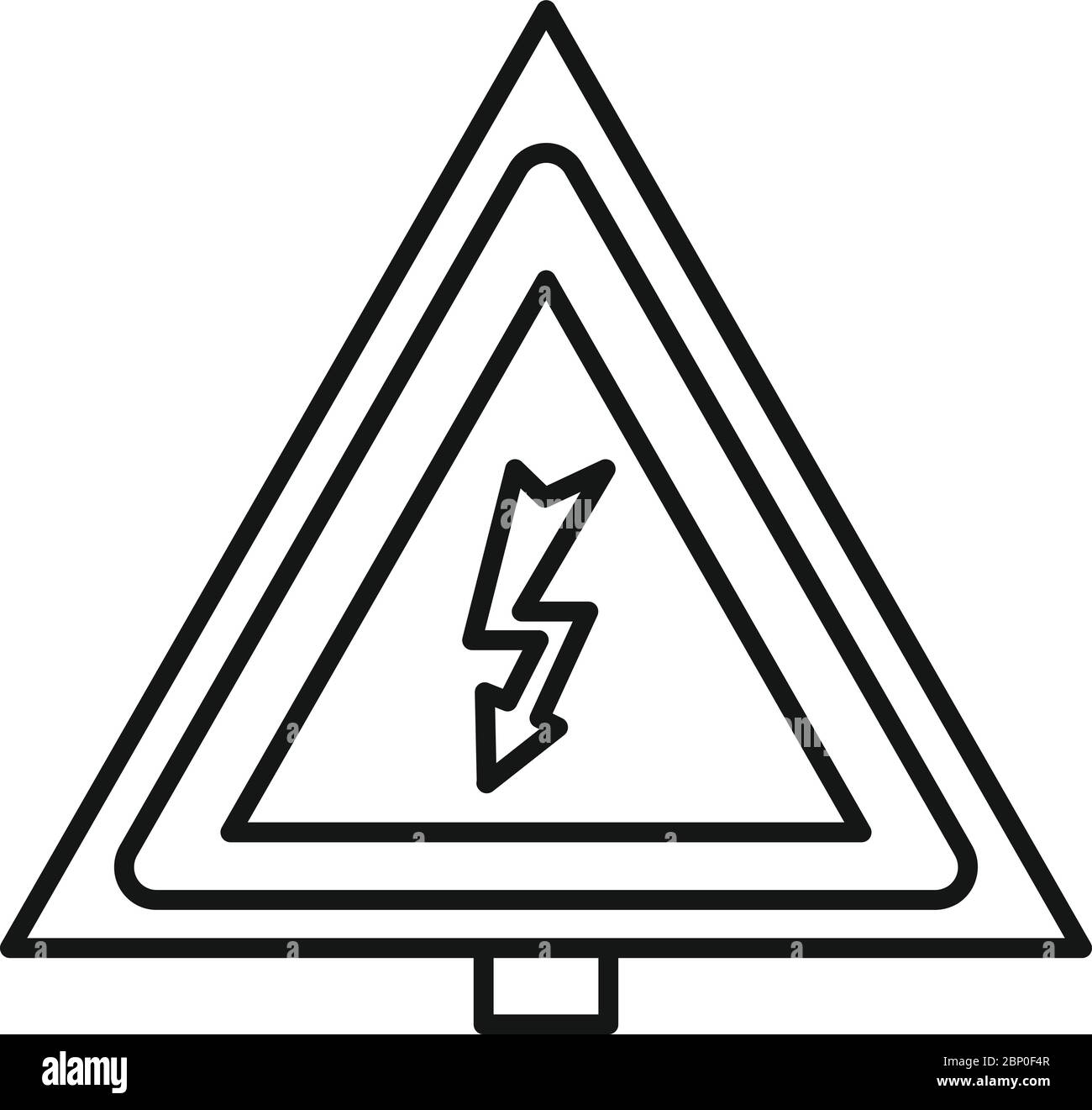Electric triangle icon. Outline electric triangle vector icon for web