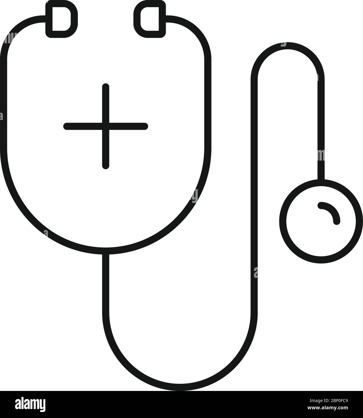 Medical stethoscope icon. Outline medical stethoscope vector icon for
