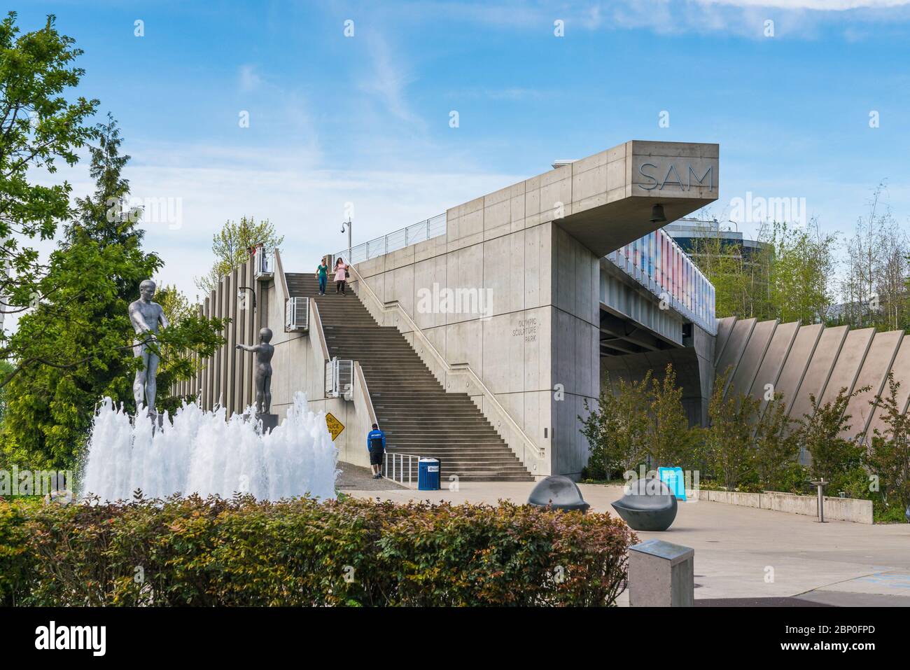 Olympic sculpture park,seattle waterfront on sunny day,Seattle,Washington,usa. shoot in 08/04/16 for editorial use only. Stock Photo