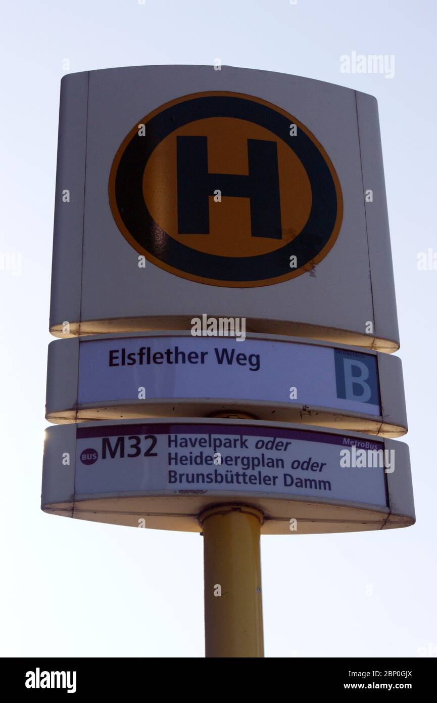 Haltestelle in Berlin. Stock Photo
