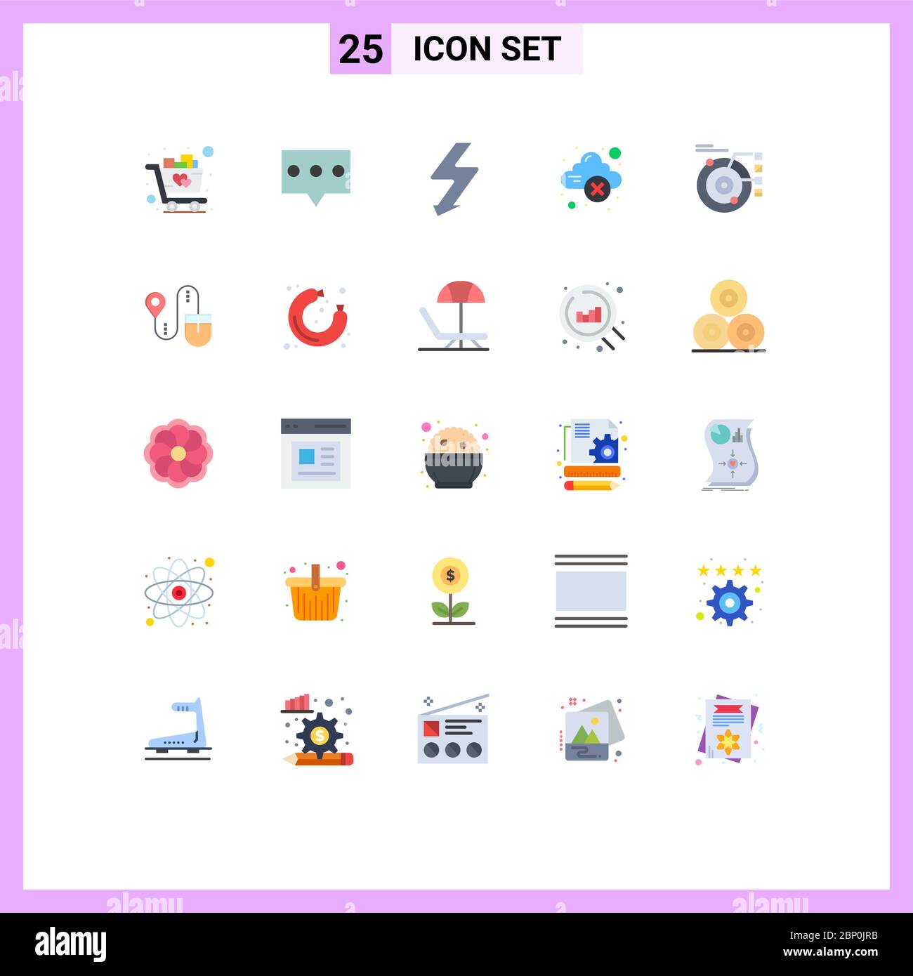 25 Creative Icons Modern Signs and Symbols of planetary, model, flash, data, error Editable Vector Design Elements Stock Vector