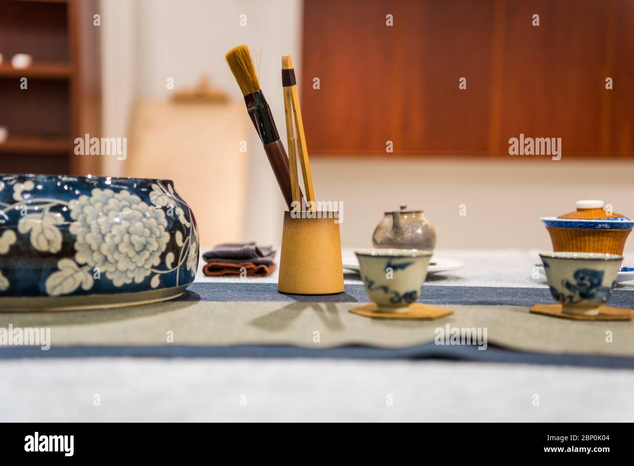 Traditional Chinese tea sets on a table Stock Photo Alamy