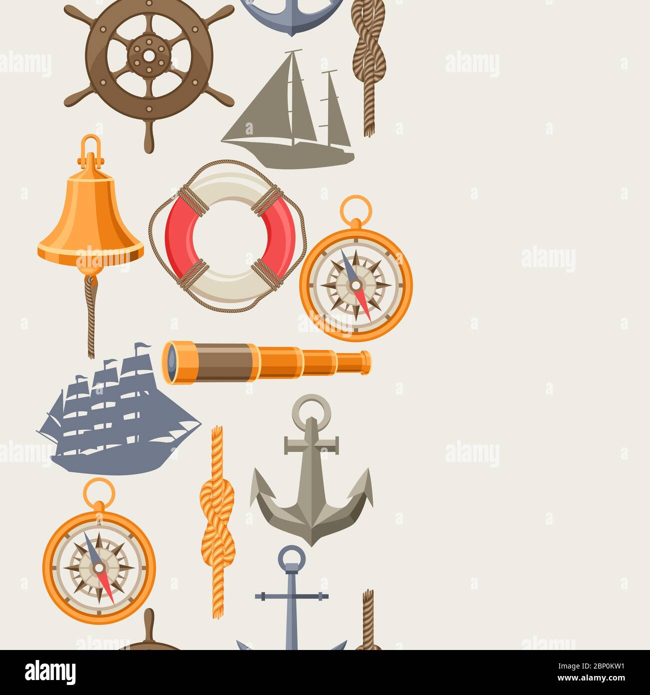Seamless pattern with symbols and items. Stock Vector