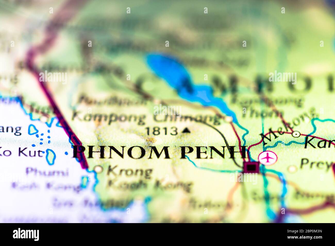 Map Of Phnom Penh Hi Res Stock Photography And Images Alamy Shallow Depth Of Field Focus On Geographical Map Location Of Phnom Penh City In Cambodia Indochina Asia Continent On Atlas 2BP0M3N