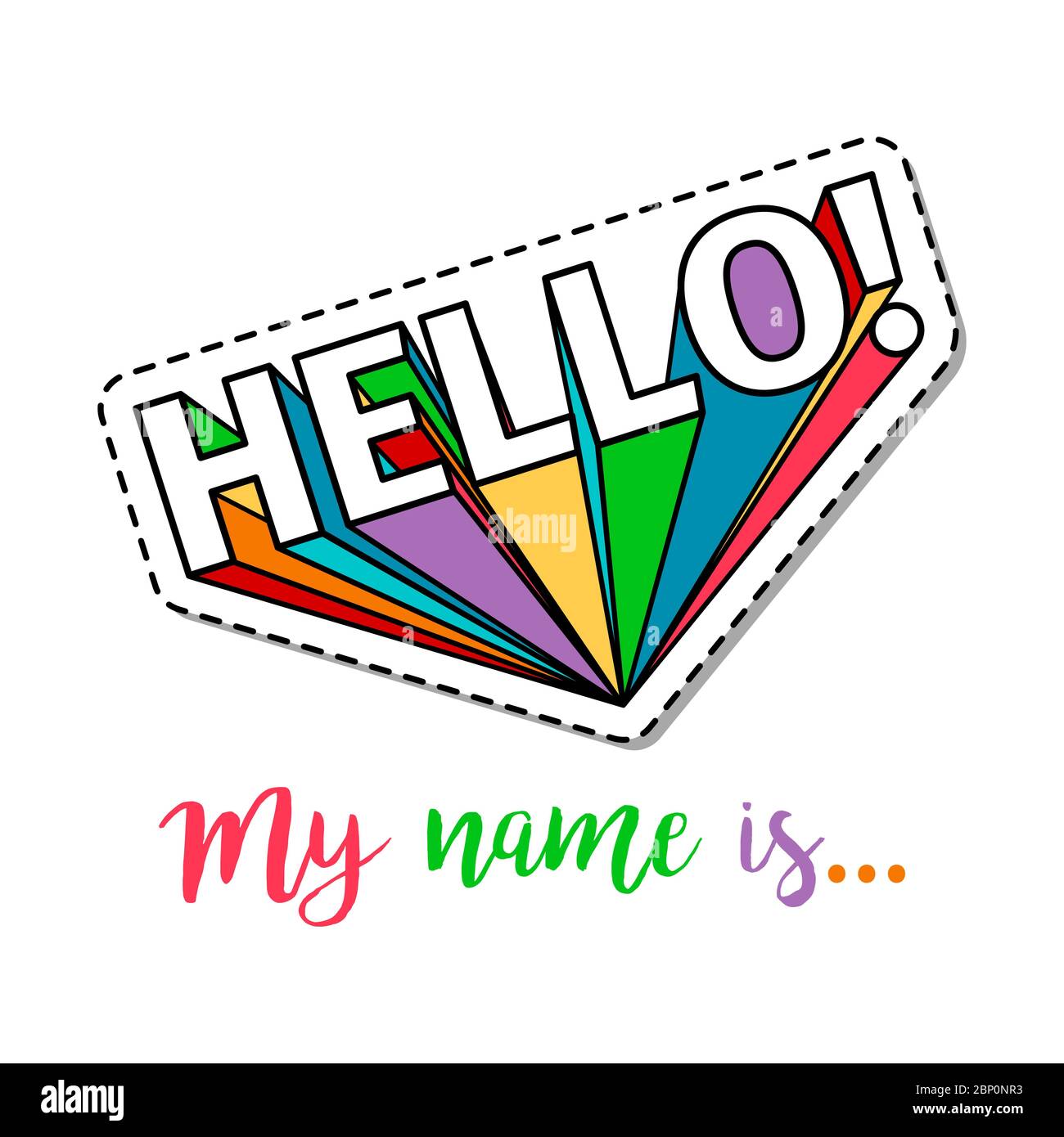 fashion-patch-element-with-quote-hello-my-name-is-vector-illustration