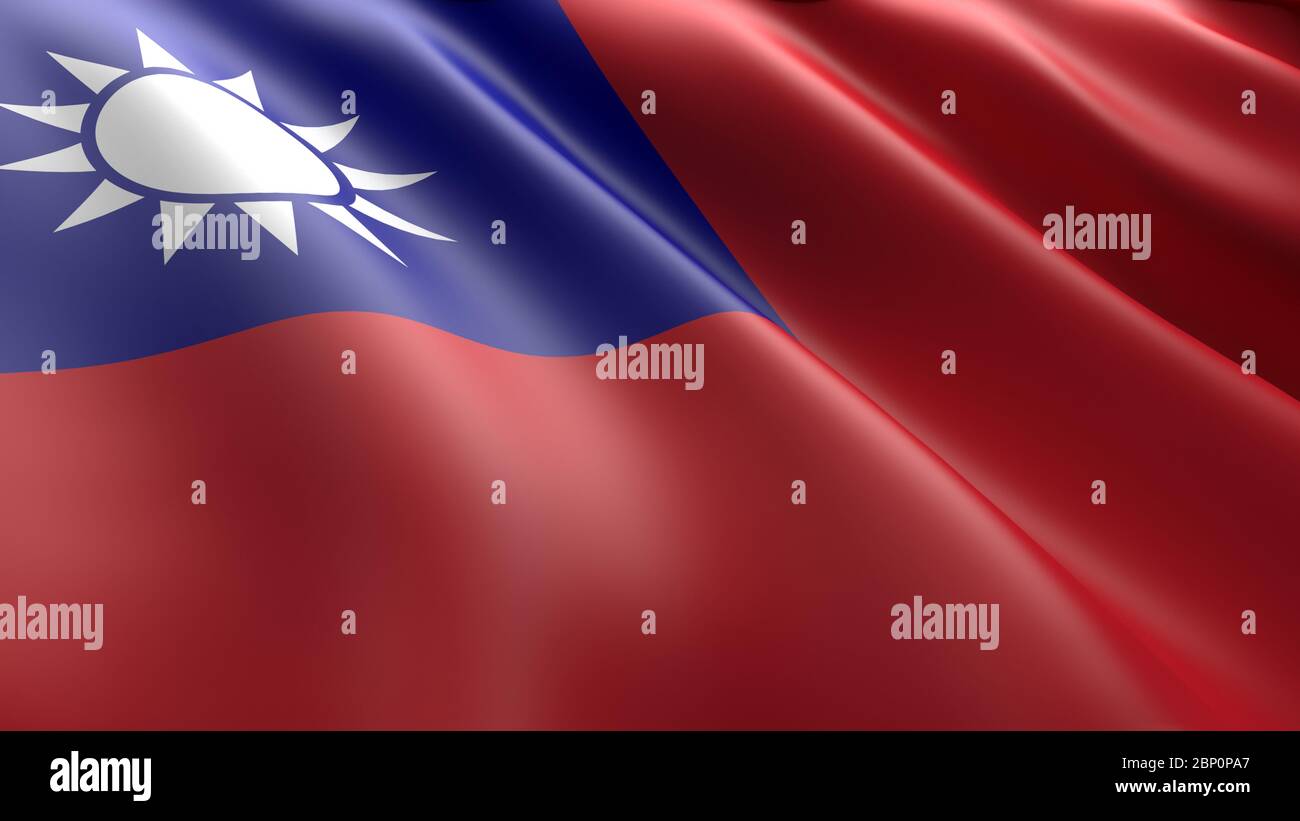 Wavy flag of Taiwan Stock Photo