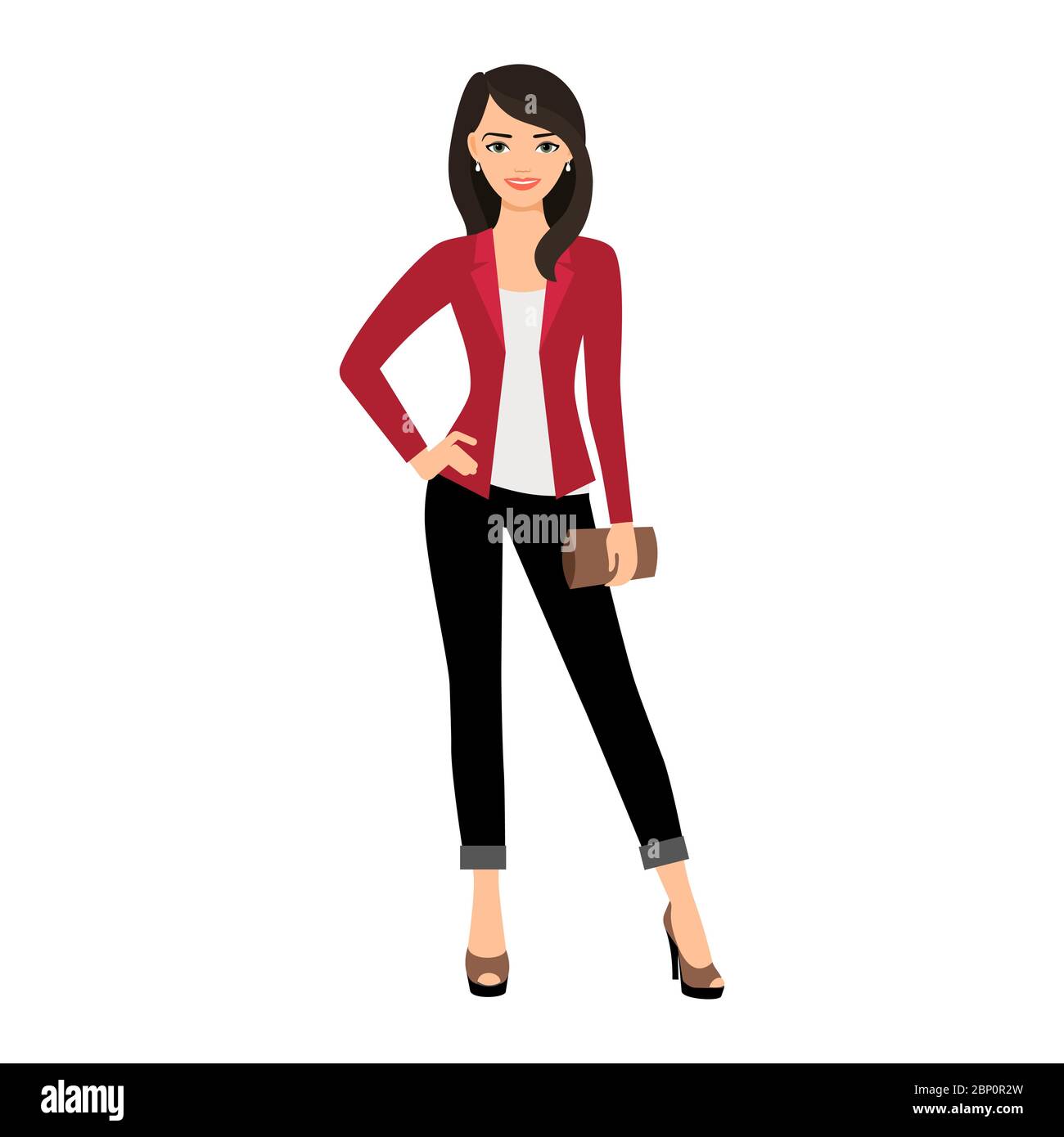 Lady in red jacket Stock Vector Images Alamy