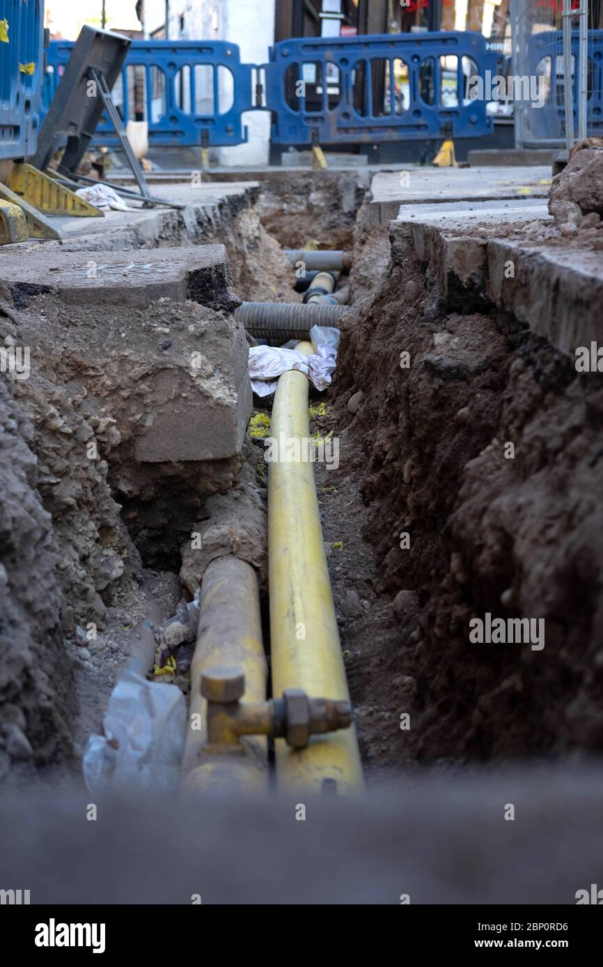 Gas pipe repair Stock Photo Alamy