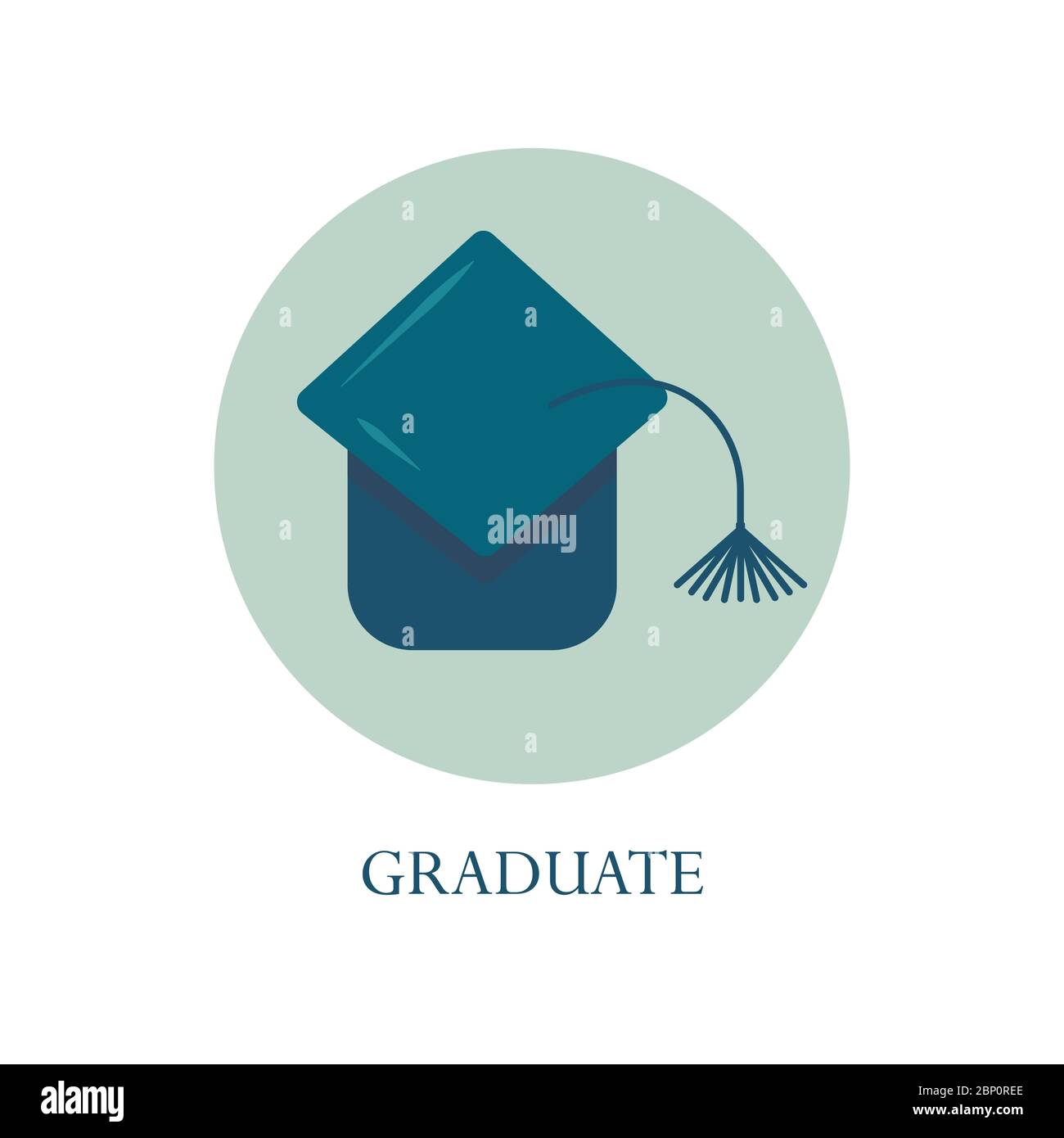 Graduate student hat with a tassel in a circle. Toss the hat up after