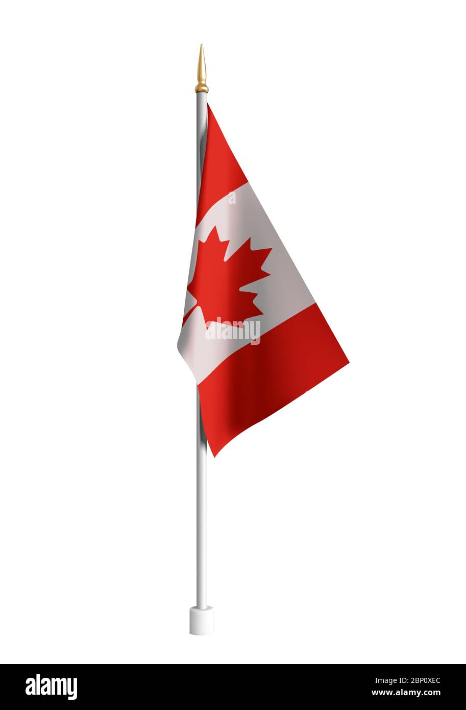 Vector realistic Canada Flag. 3D waving flag textile. Template for products, advertizing, banners, leaflets, certificates and postcards. illustration Stock Vector