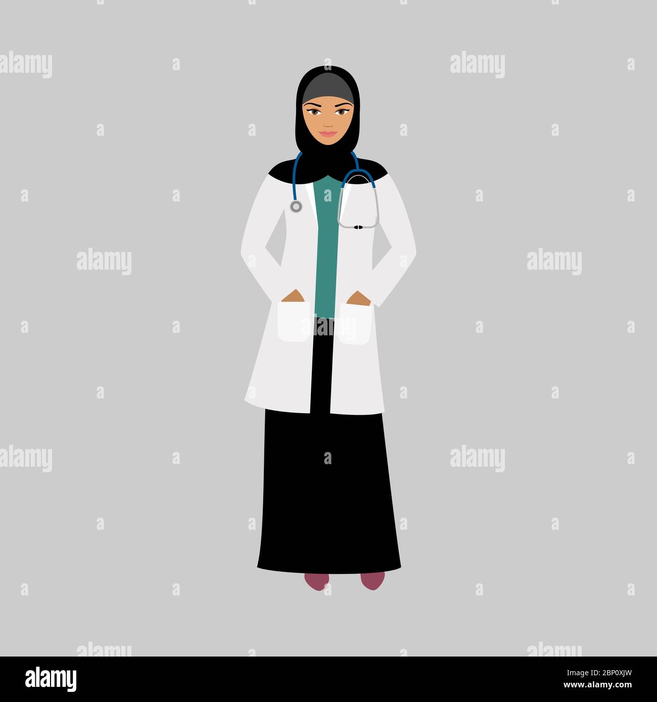 Oncologist medical specialist isolated vector illustration on grey background Stock Vector
