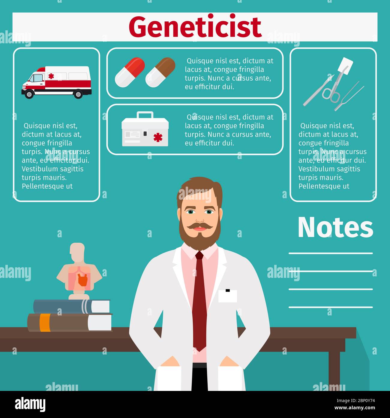 and medical equipment icons with infographics elements for