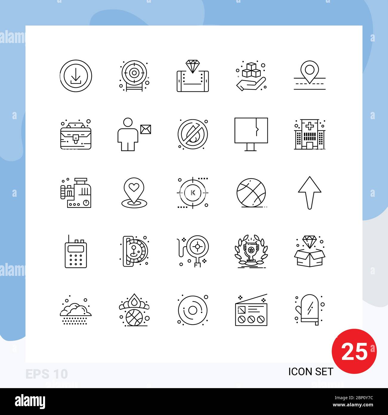 25 Line concept for Websites Mobile and Apps road, hand, mobile, printing, smartphone Editable Vector Design Elements Stock Vector
