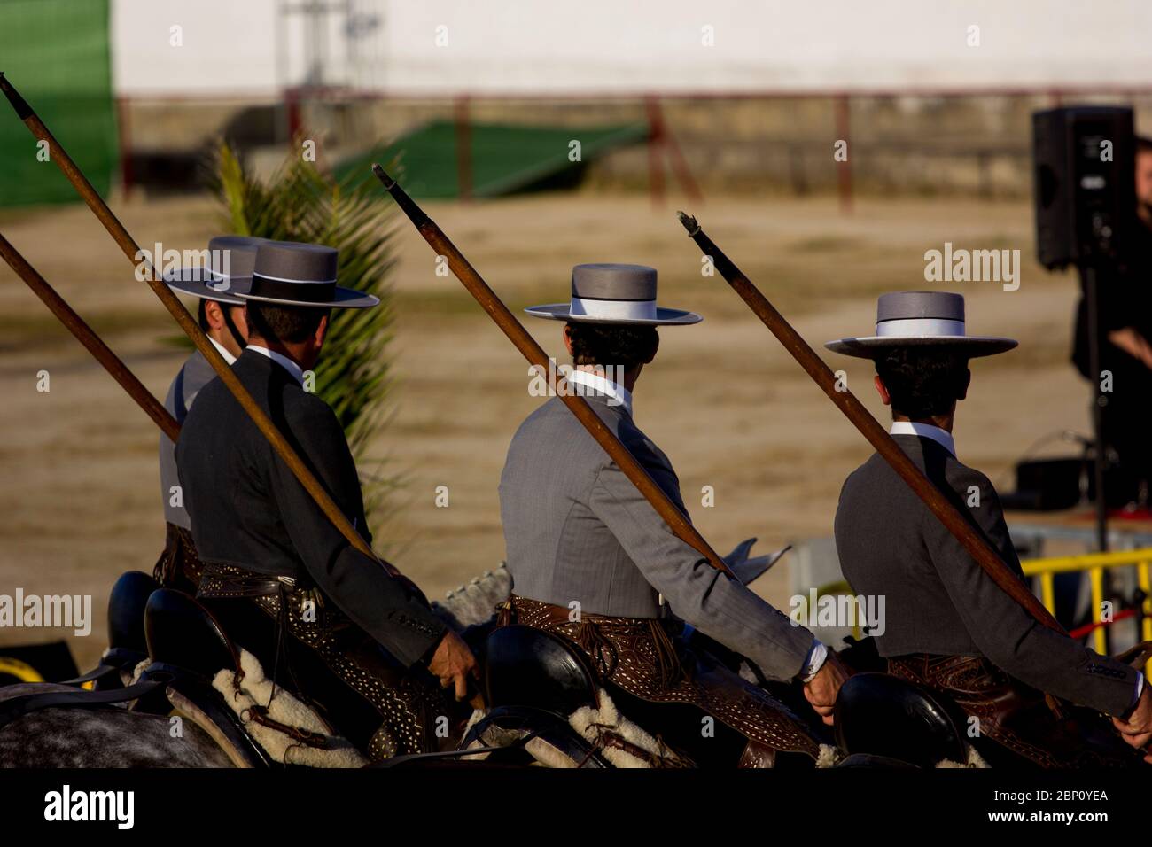 men on horseback with spear Stock Photo Alamy