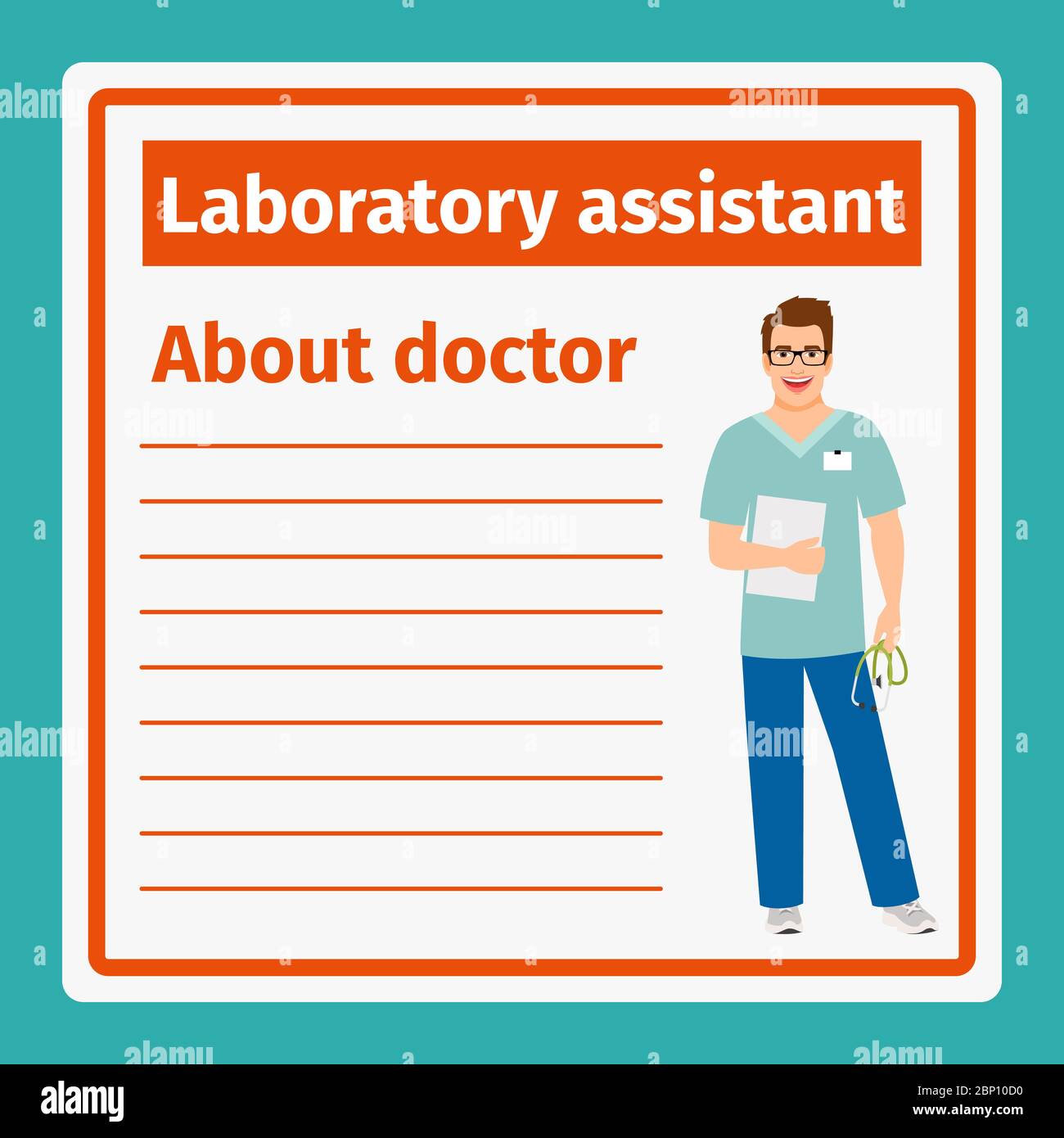 Medical professional notes about laboratory assistant vector template