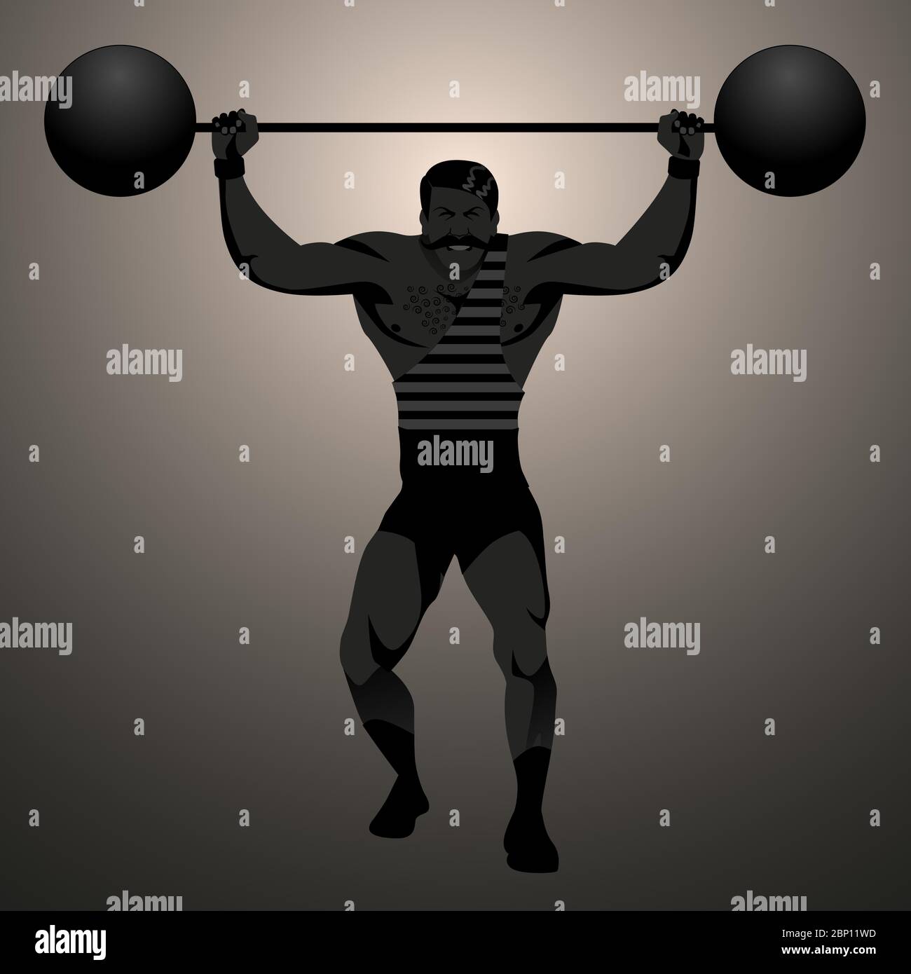 Old fashioned circus strongman Stock Vector Images - Alamy