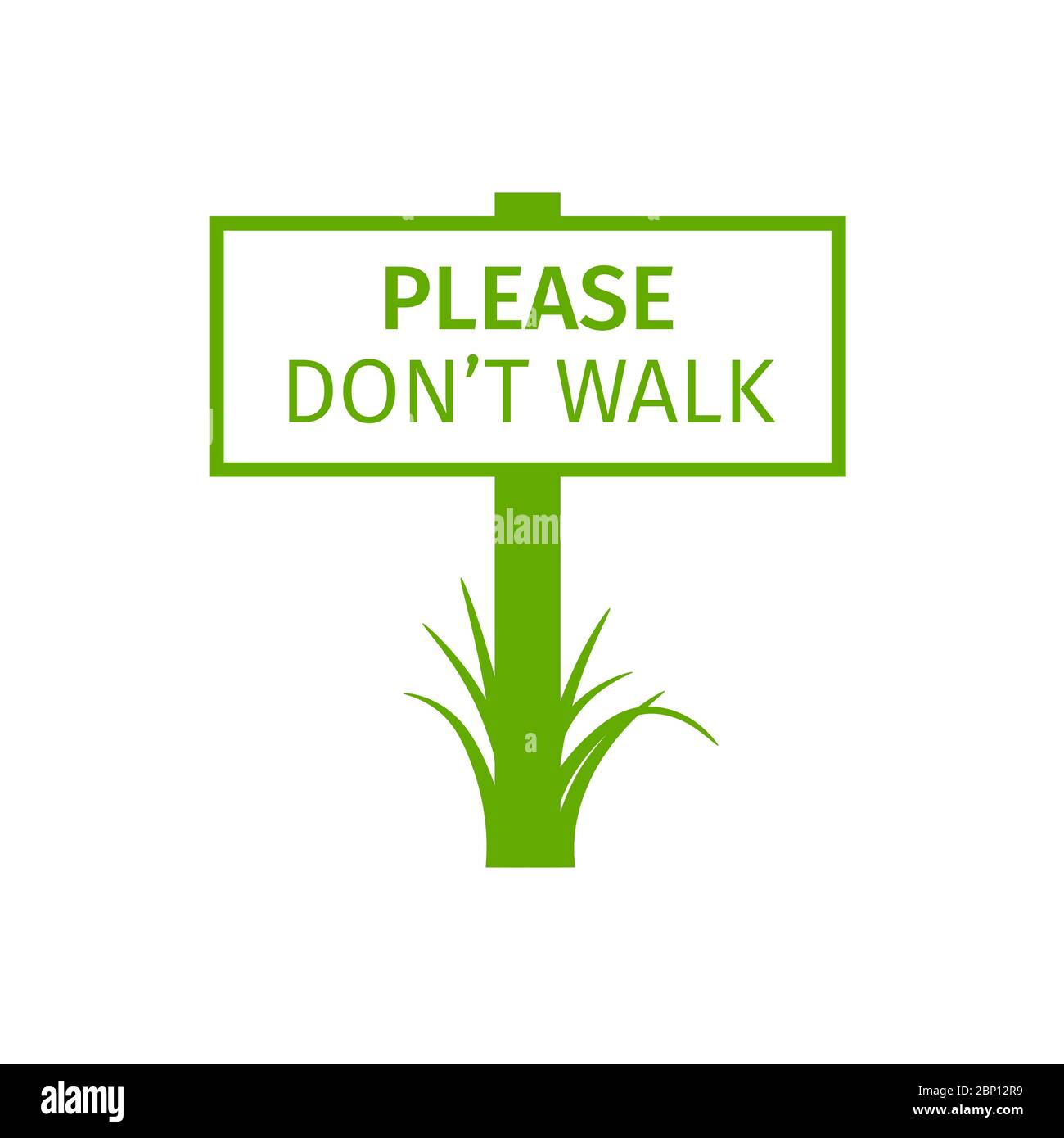 Green park sign please dont walk, vector illustration Stock Vector