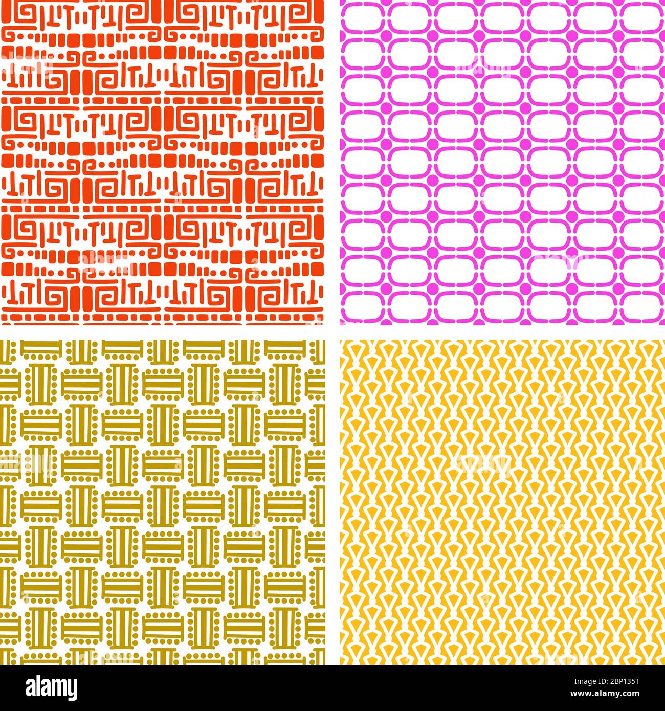 Vector colorful african ethnic pattern set for print Stock Vector