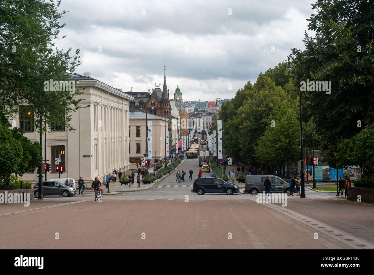 Road to The Royal Palace of Oslo, Norway. August 2019 Stock Photo
