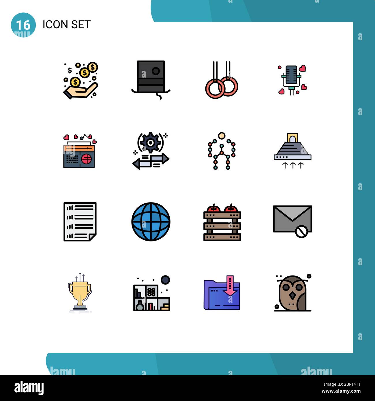 Set of 16 Modern UI Icons Symbols Signs for fm, radio, athletic, wedding,  love Editable Creative Vector Design Elements Stock Vector Image & Art -  Alamy