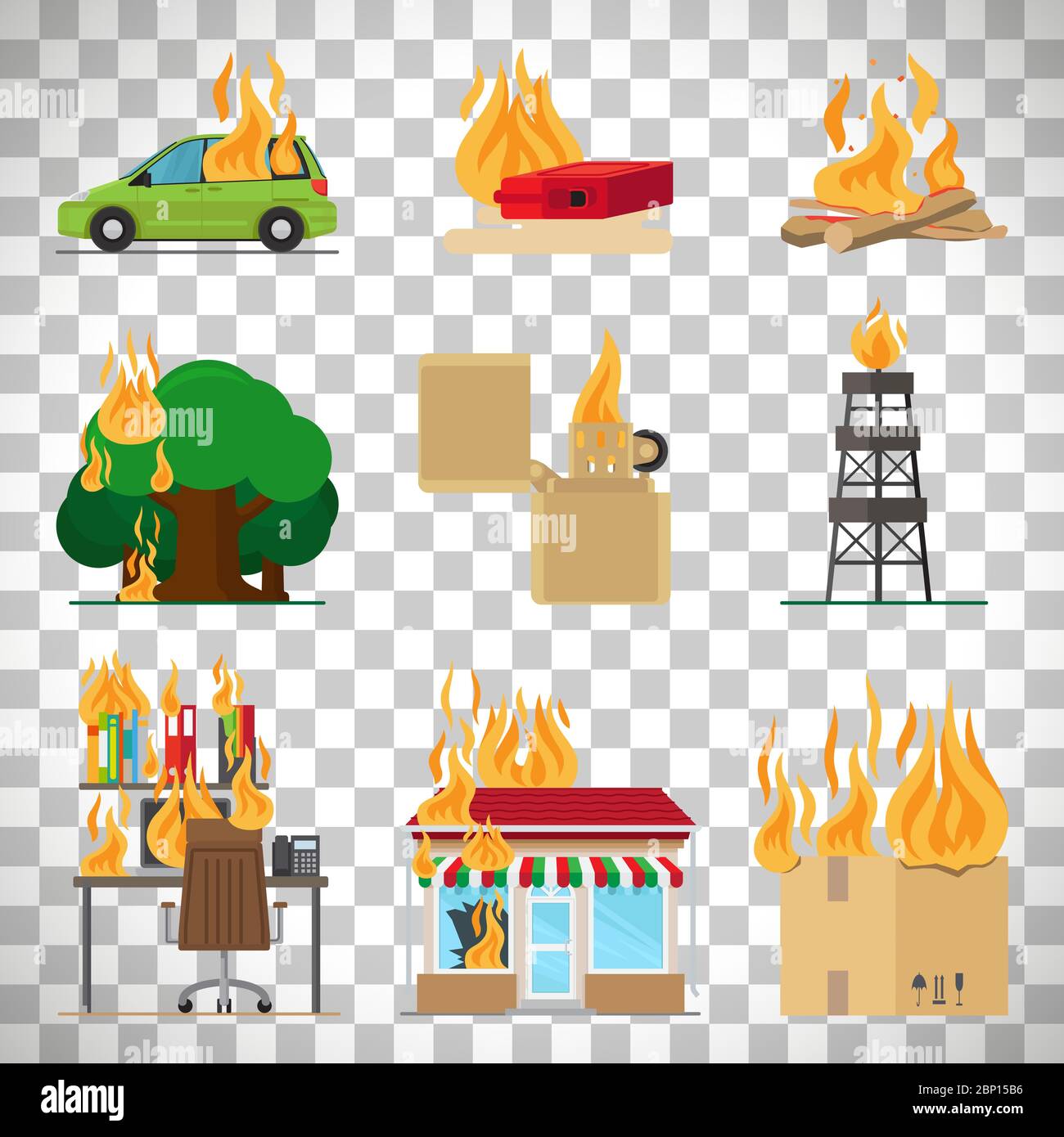 Computer fire home Stock Vector Images Alamy