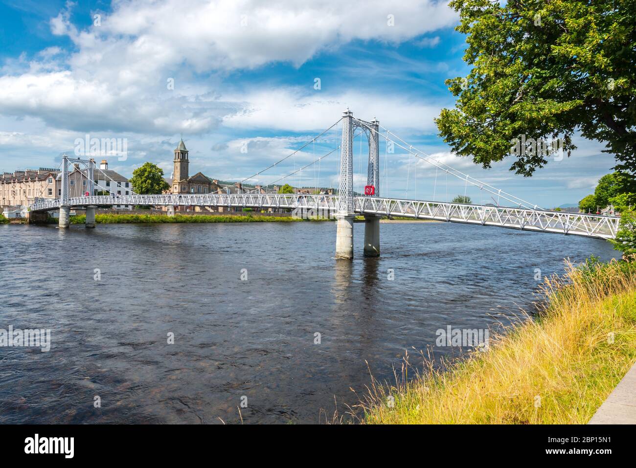 River ness bridge in inverness Stock Photo