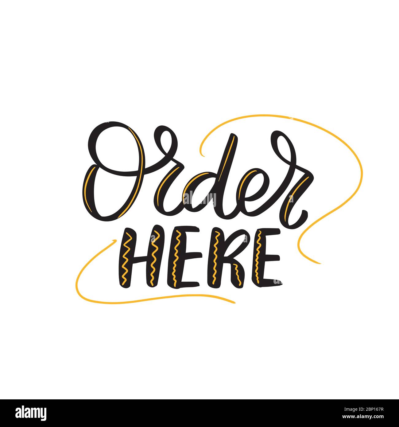 Vector calligraphy illustration isolated on white background. Stock Vector